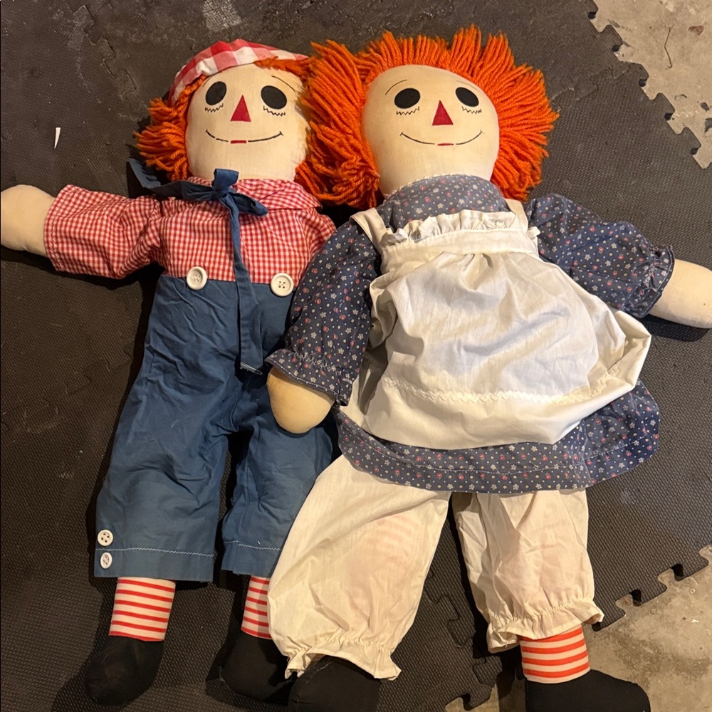 Classic Rag Doll Set with Blue and White Outfits